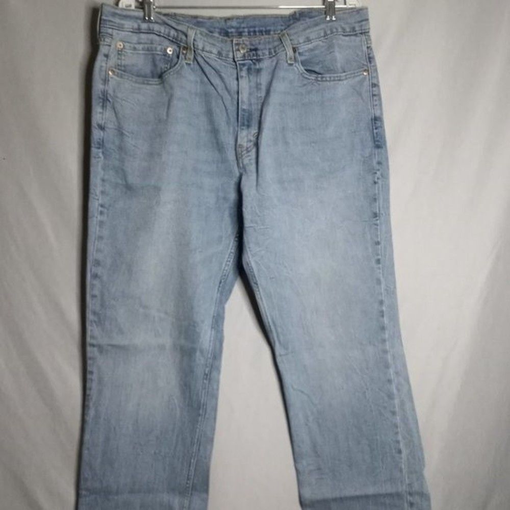 Levi's 511 Wrinkle Stressed Straight Leg Light Wash Denim Jeans Size 38x33